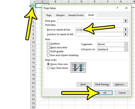 how to make a row print on every page in excel